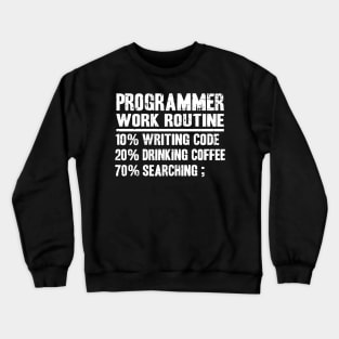 Funny Programmer Work Routine Gift Coding Coffee Crewneck Sweatshirt